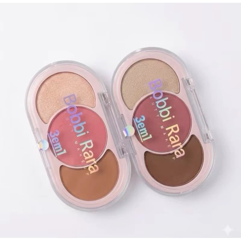 Paleta Bobbi Rara – Iluminador, Contorno e Blush 3 em 1