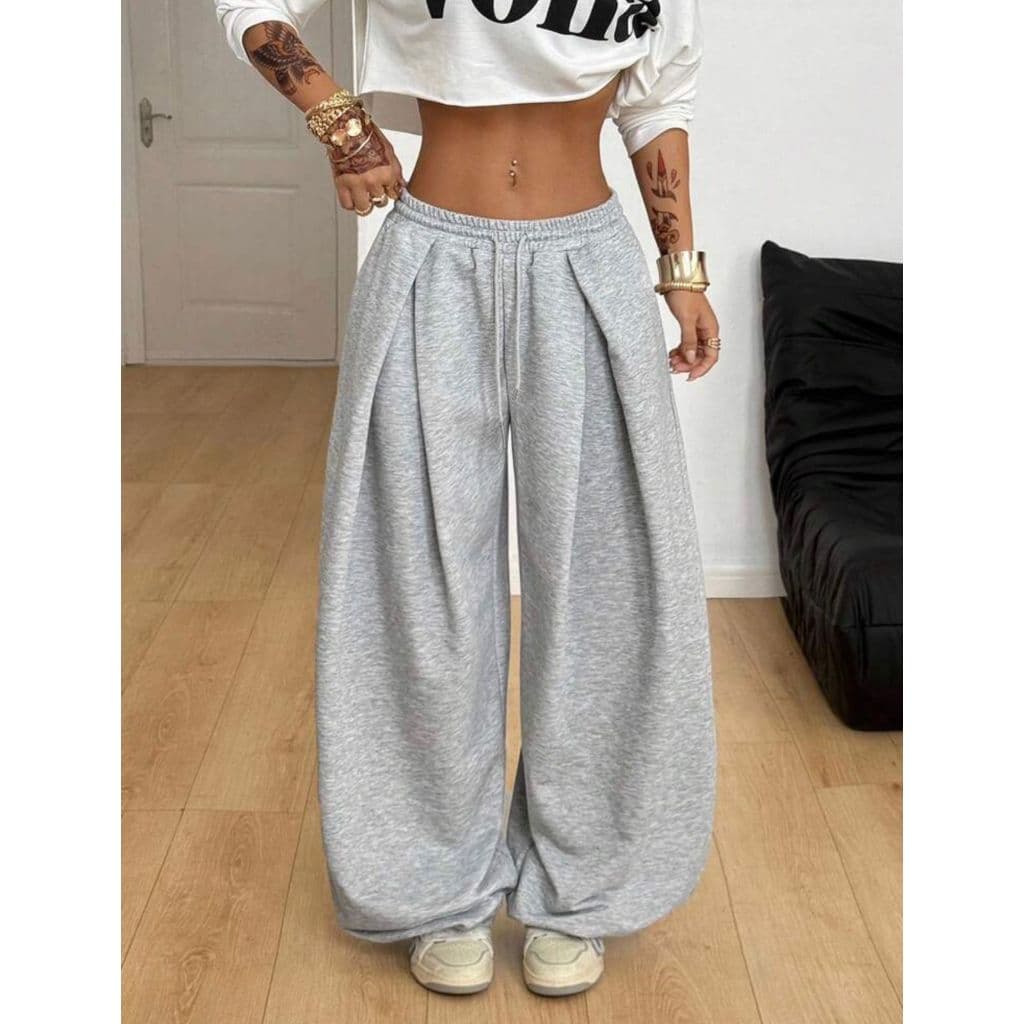 Calça Moleton Super Baggy Plated - Pregas Grandes Unissex