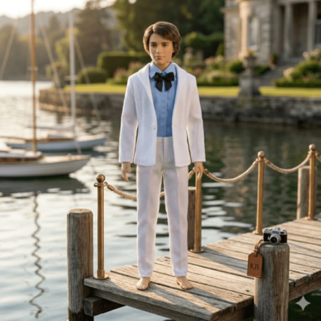 Roupa Para Boneco 30cm Terno De Noivo Branco Com Camisa E Calça Kit Luxo