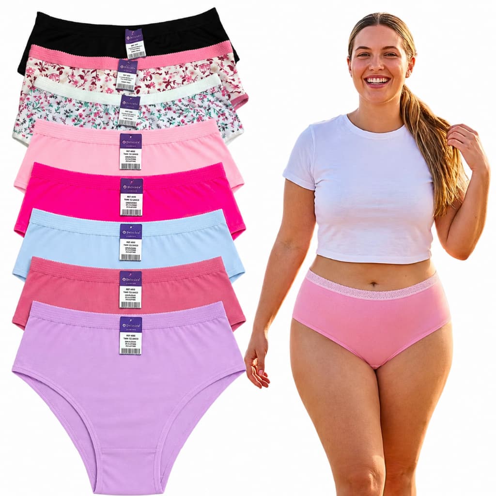 Kit 10 Calçola Plus Size Microfibra Feminina ou 5 Calcinhas Tangão