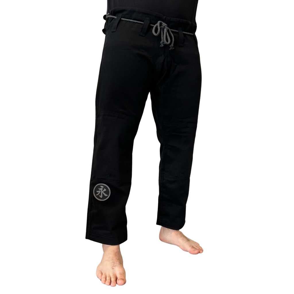 Calça de Jiu Jitsu Keiko Tradicional de Sarja Preta 100% Algodão Calça de Kimono