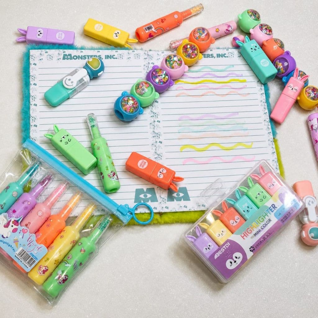 Kit Marca Texto Kawaii Fofo 5 ou 6 Cores | Aesthetic | Planner | Escola | Escritório | Estudo | Kit presente