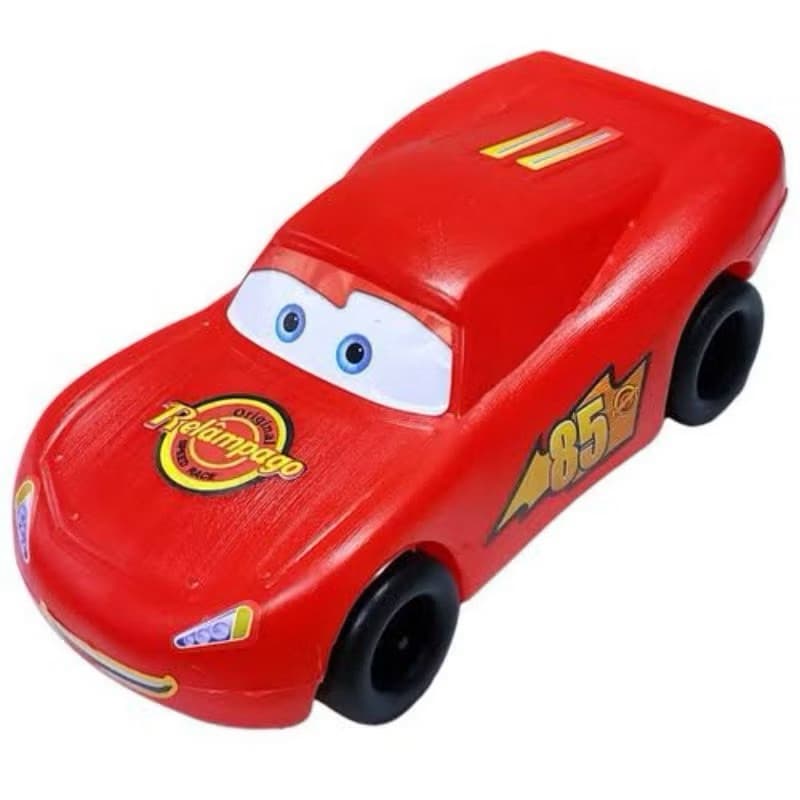 Carrinho Infantil Brinquedos Relâmpago McQueen Vermelho c/ Adesivos Plástico Grande 30CM Criança