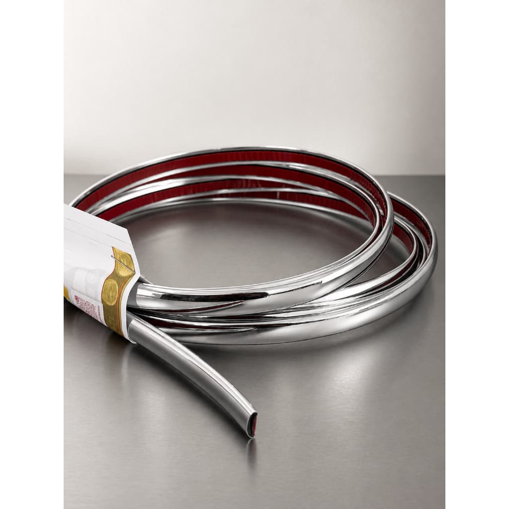 Rolo Friso Cromado Filete Universal Flexivel 10mm X 1 Metro