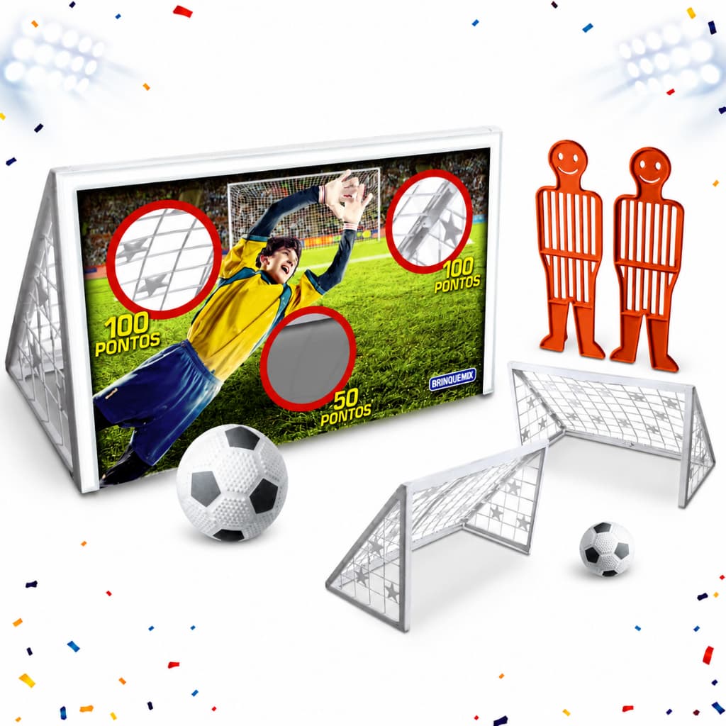 Kit 2 Traves Chute a Gol Brinquedo Infantil  Copa Mini Golzinho 2 Traves Bola Alvo Barreiras Brasil