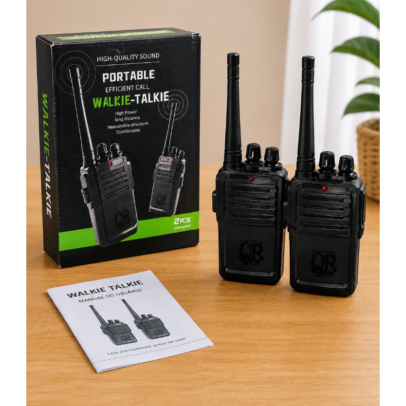Walkie Talkie Infantil Kit com 2 Rádios Comunicadores Portáteis Longo Alcance Brinquedo Criança