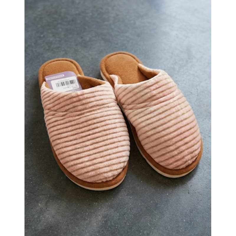 Pantufa peluciada Marrom listrada