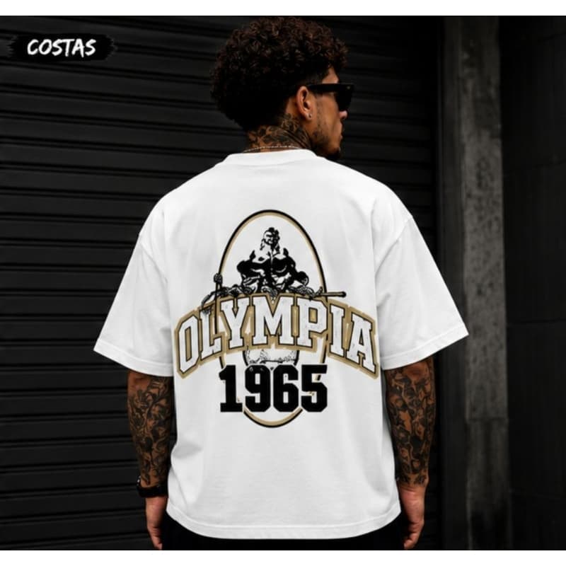 Camiseta Oversized Olympia 1965 Masculina Academia Fitness Streetwear