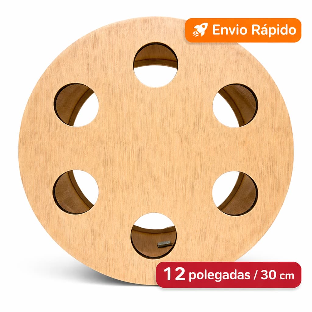 Carretilha De Pipa Madeira 12 Polegadas Com Catraca Profissional Gigante