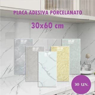 Kit c/ 80 Placas Adesivas Porcelanato 60x30 Painel 3D Lavável - Envio Rápido.