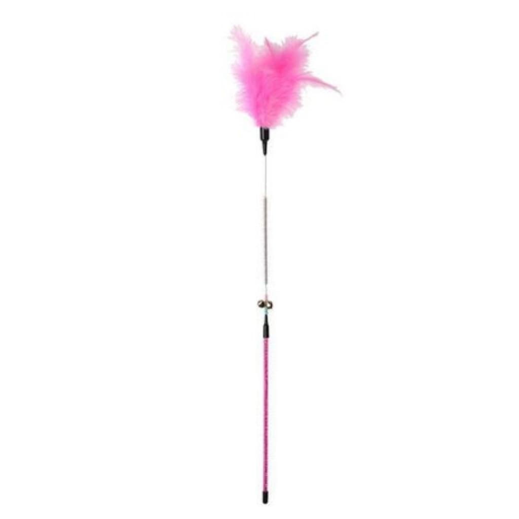 Kit 3 Un Brinquedo para Gatos varinha com penas Rosa