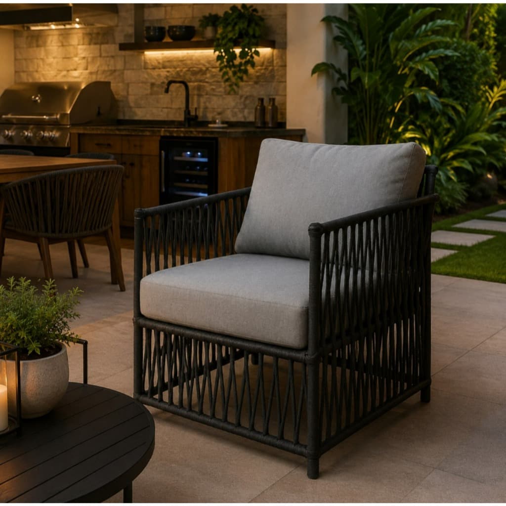 Poltrona Decorativa Corda Náutica Premium - Alta Durabilidade e Conforto Sofisticado Poltrona Naval