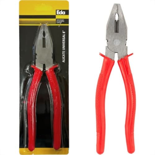 Alicate Universal EDA 8" Polegadas Vermelho