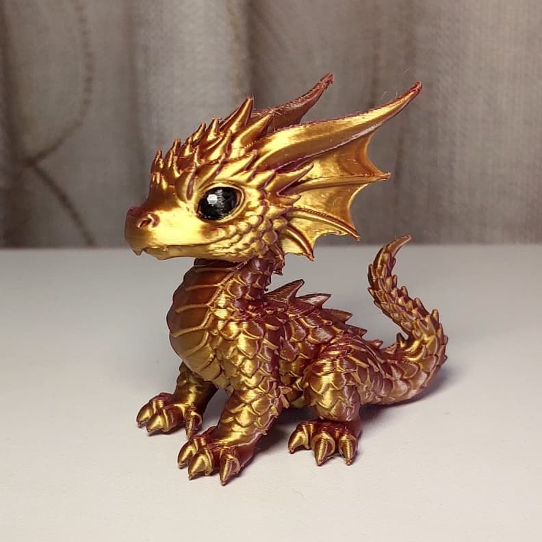 Mini Dragão - Decoração de Mesa Multicolorido Impressão 3D em PLA Silk detalhes pintados à mão