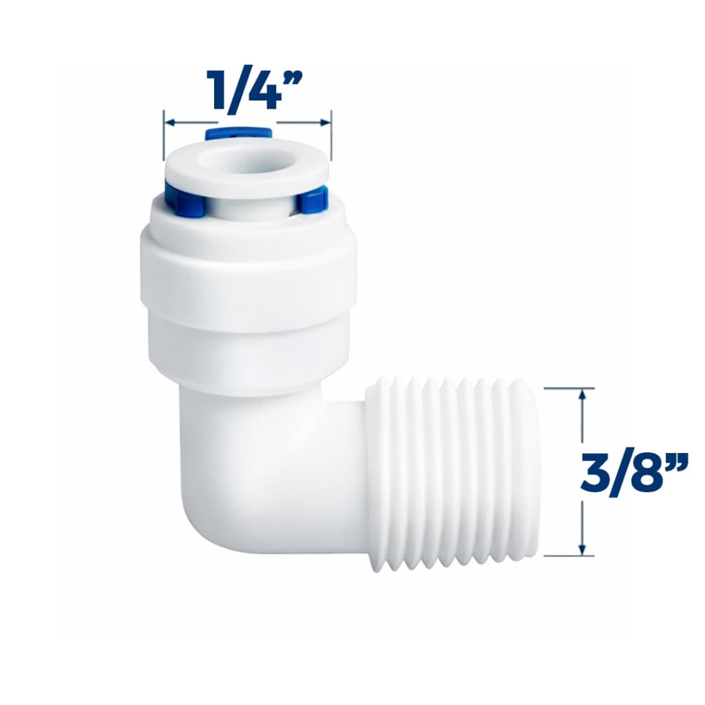 Conector Cotovelo Engate Rápido Mangueira 1/4 para Rosca 3/8 - Filtro Purificador Jardinagem