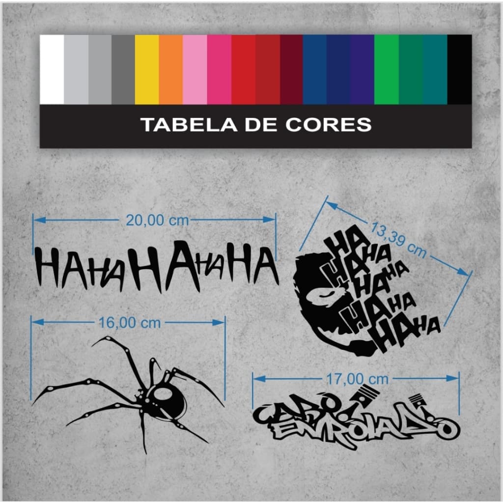 Combo Adesivos HAHAHA Coringa Aranha Moto Cabo Enrolado Vinil Automotivo Decorativo Carro Moto Capacete Parede