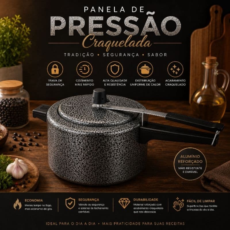 Panela Pressão 7 Litros Craquelada Envio Imediato