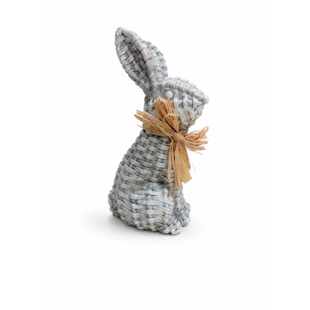 Coelho Decorativo Grande Em Resina Enfeite Decoraçao Pascoa Cor Cinza