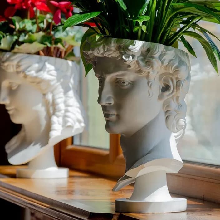 Vaso De Flores/Plantas - Busto De David - Michelangelo - David Cabeça Vaso De Flores Vaso Busto Decorativo Estátua