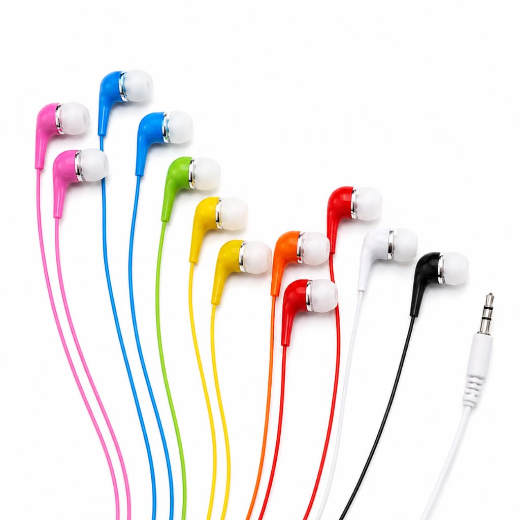 Fone de Ouvido com Fio Colorido, Áudio Estéreo