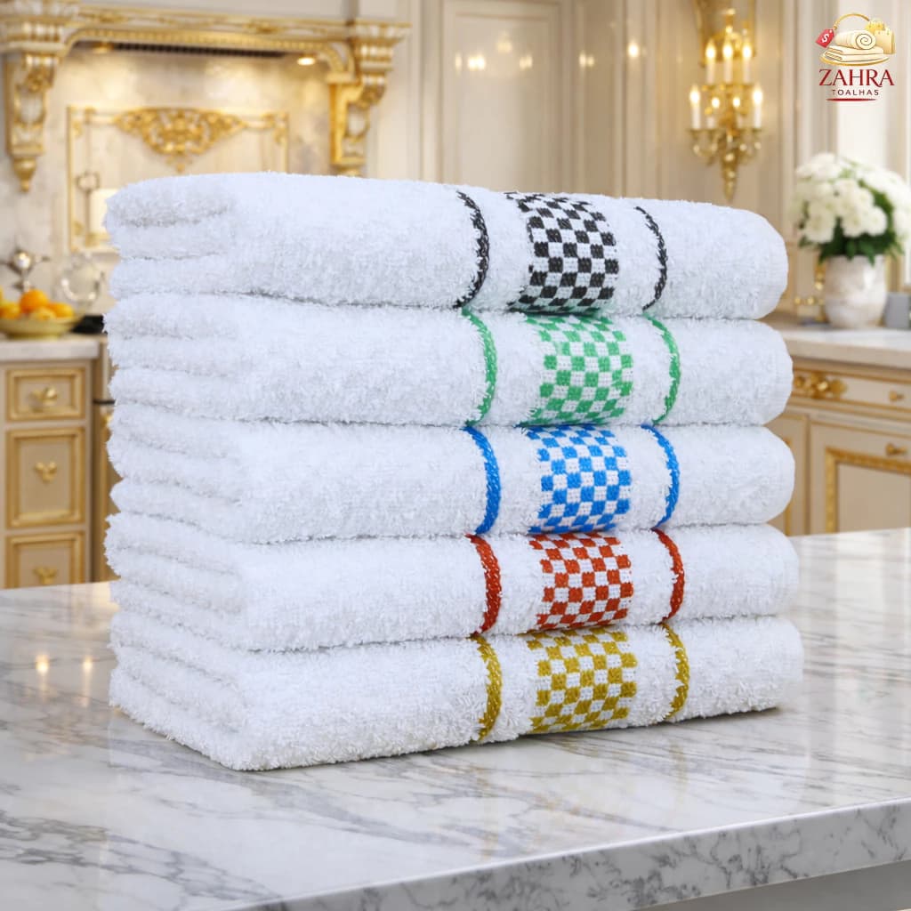 Kit Pano de Prato 100% Algodão Macio Grosso Alta Absorção 45x70 Toalha Cozinha