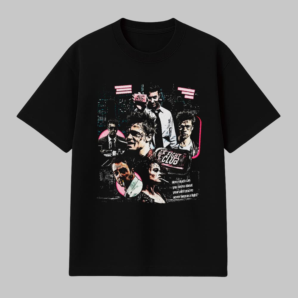 Camiseta Básica Fight Club Retrô Movie Fan Art Unissex