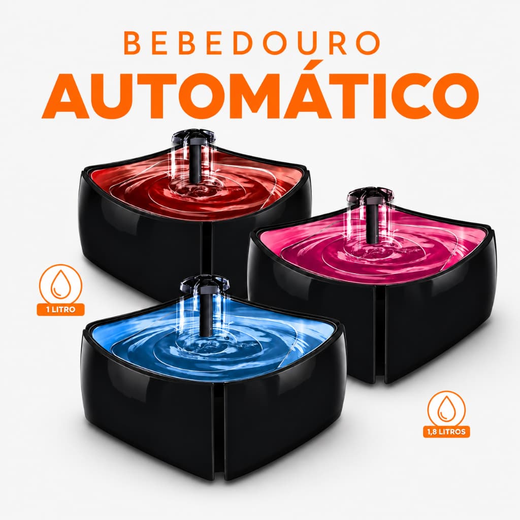 Bebedouro Automático Fonte Água Cachorro Gato