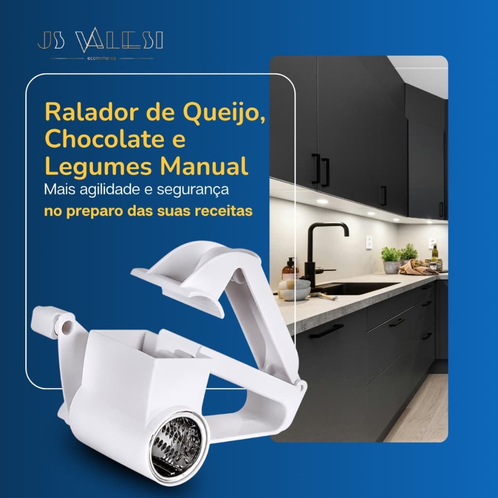 Ralador Manual Giratório Queijo Chocolate Legumes Manivela Multiuso Branco Cozinha