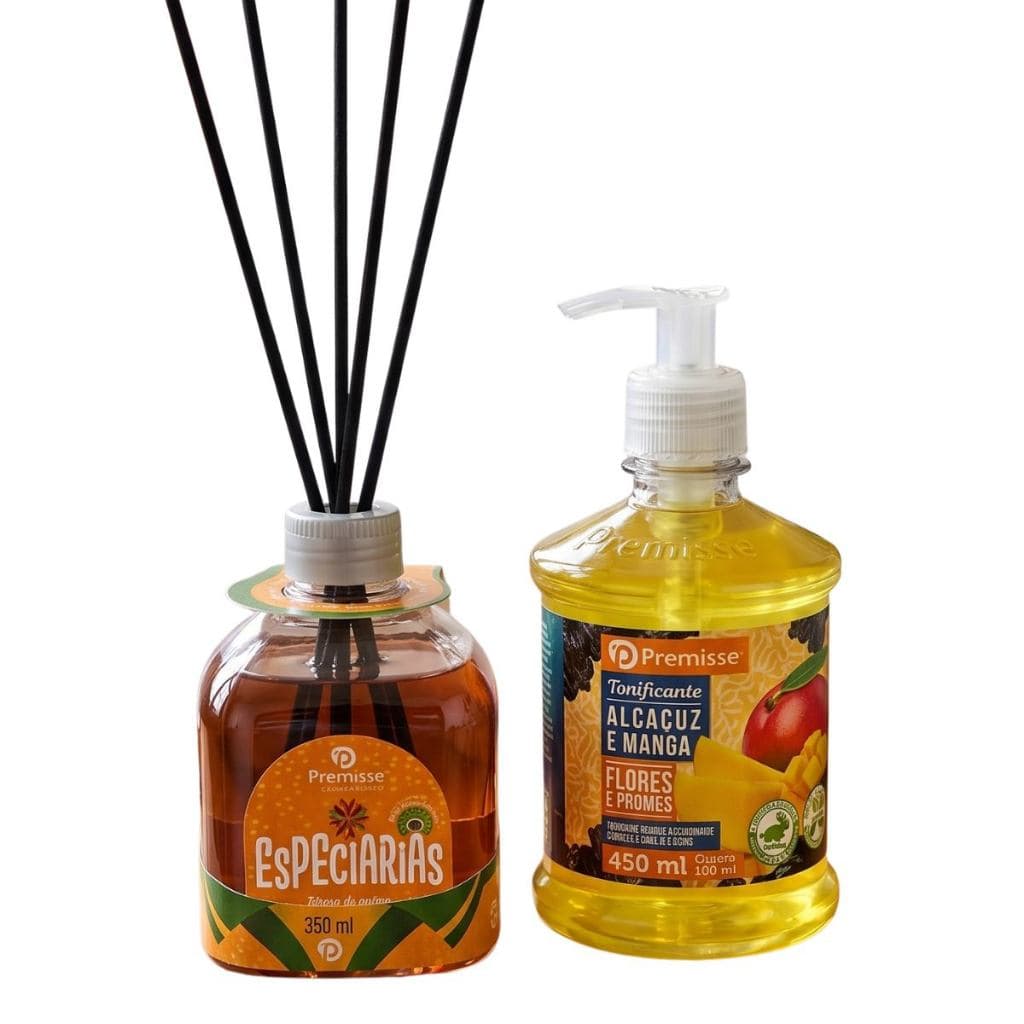 Kit Premisse Especiarias 350ml + Sabonete Líquido Alcaçuz e Manga 450ml
