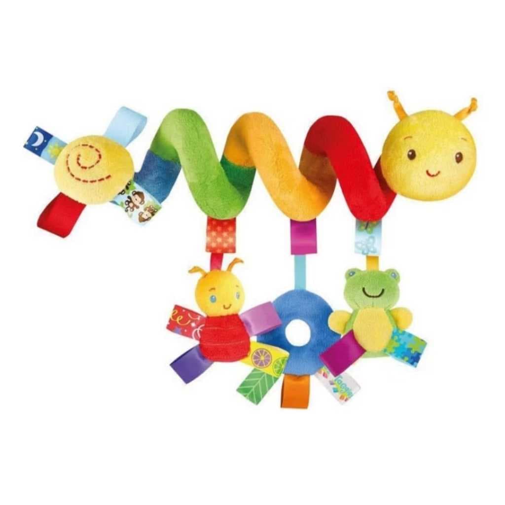 Mobile espiral centopeia - Brinquedo Infantil com Sons e Vibrações para colocar no berço, bebê conforto, carrinho