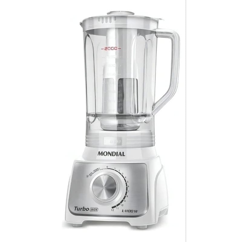 Liquidificador Mondial Turbo Inox 3l 1100w Branco