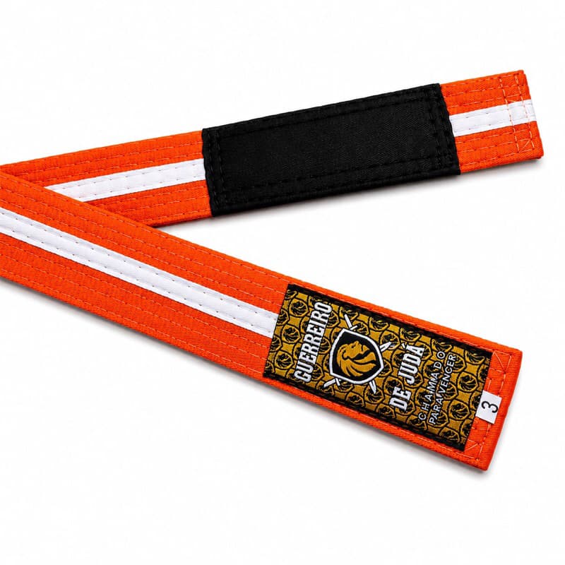 Faixa Laranja C/Branco De Jiu-jitsu Infantil 8 costuras