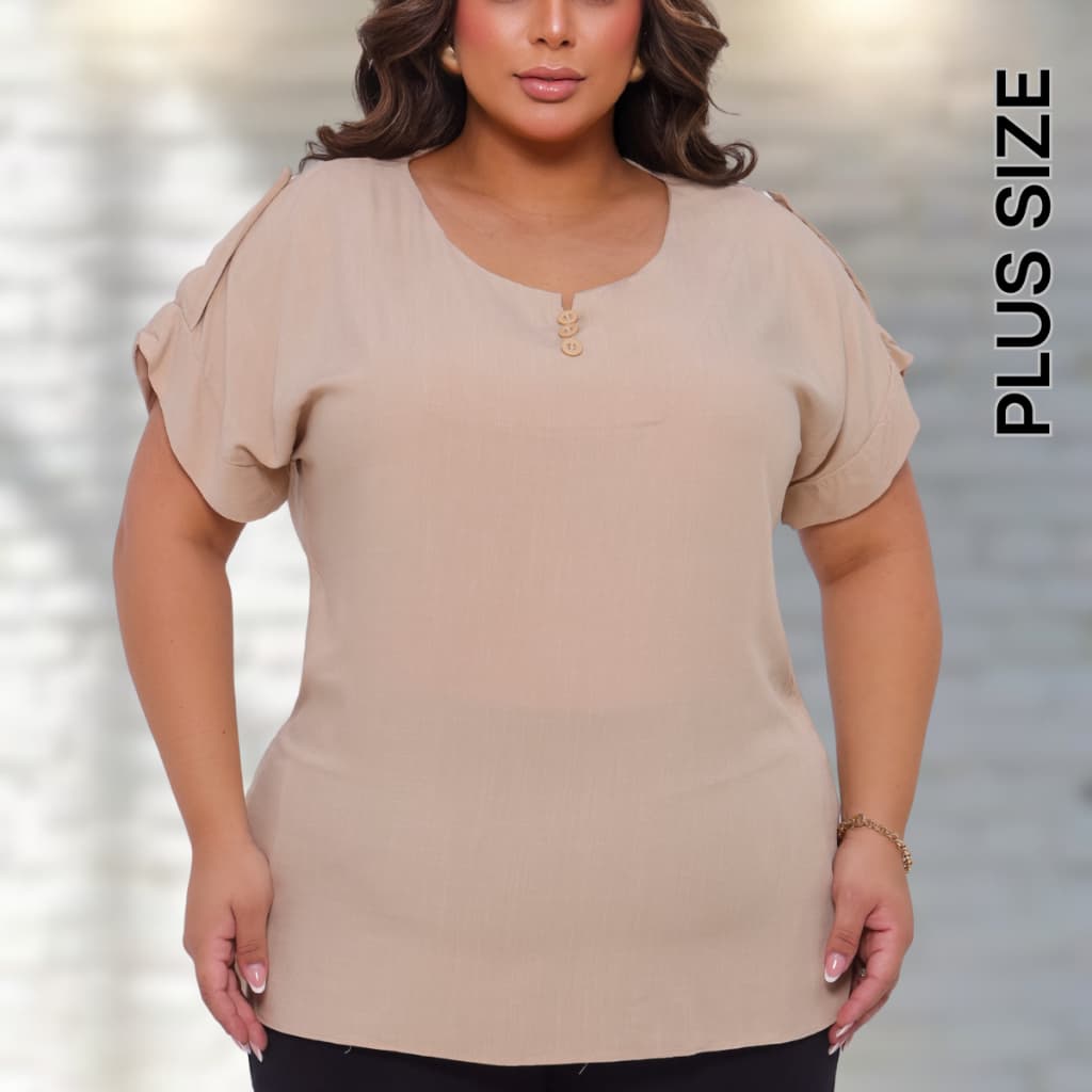Blusa Plus Size Evangélica Elegante Manga Curta Social Chique Comportada