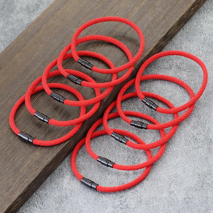 Pulseira cordão bracelete trançado ecológico chinês Boa Sorte - Fecho magnético (imã)