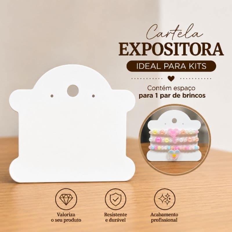 100 CARTELAS TAG PARA PULSEIRAS E BIJUTERIAS – EXPOSITORES E EMBALAGEM DUPLEX 250 G PAPEL RESISTENTE