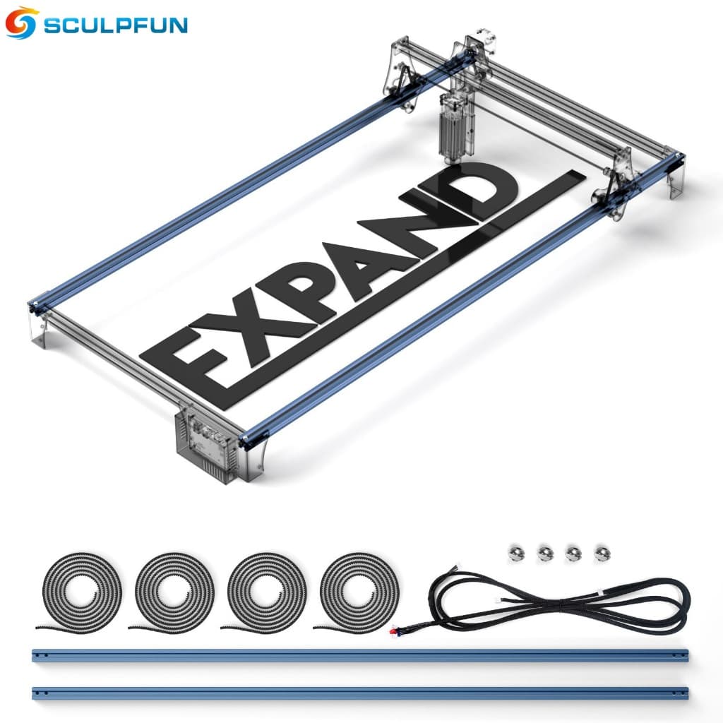 SCULPFUN S6 Pro/S9 Kit de extensão de 950 mm para máquina de gravação a laser Montagem rápida