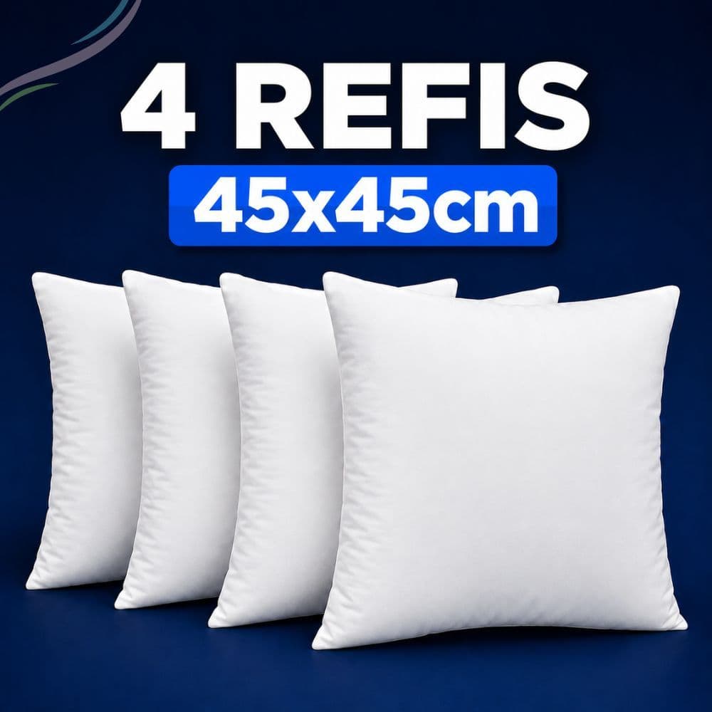 Kit 4 Refis Almofadas Decorativas 45x45 Enchimento Premium Alta Qualidade