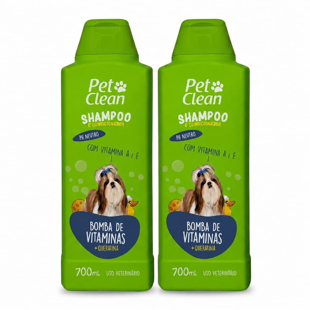 2 uni Shampoo e Condicionador para Cachorro e Gato Pet Clean 700 ml