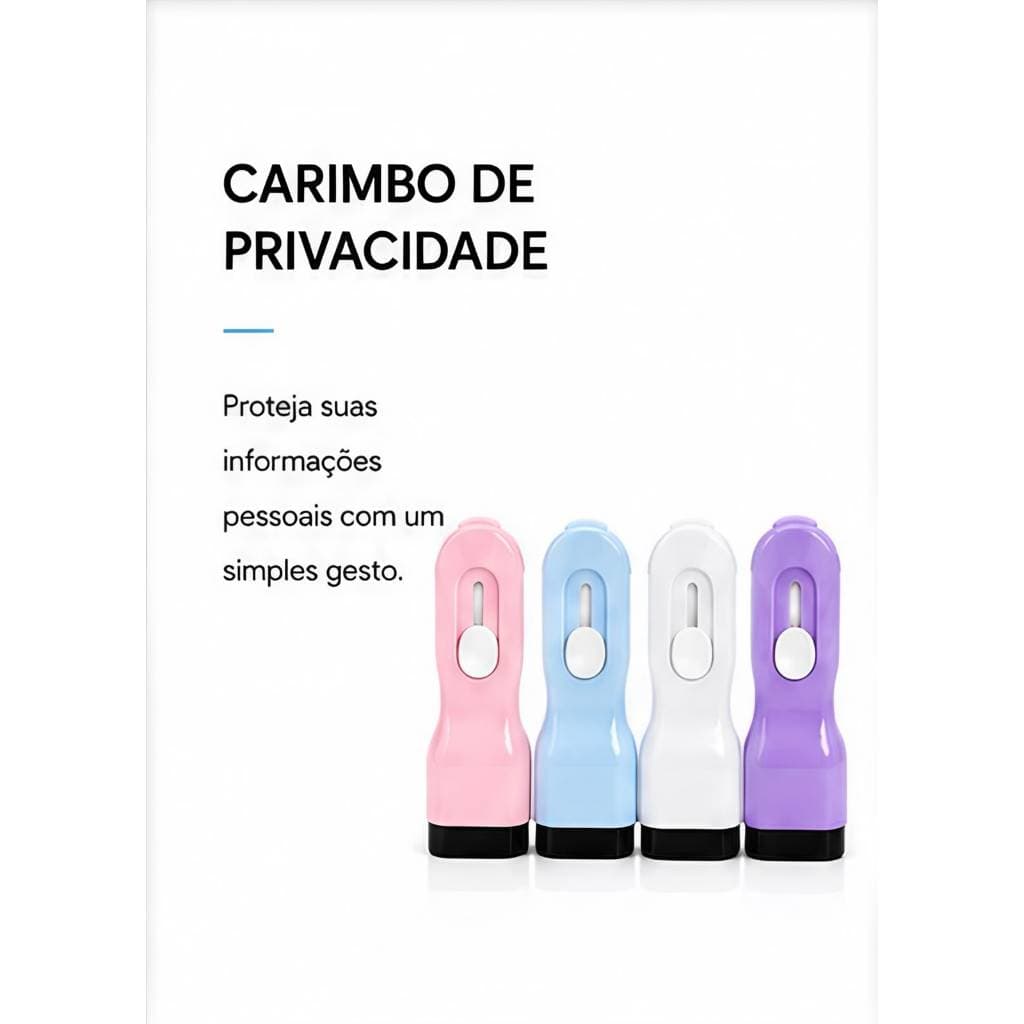Carimbo de Privacidade Roller Ocultador de Dados Pessoais Proteção para Encomendas e Documentos