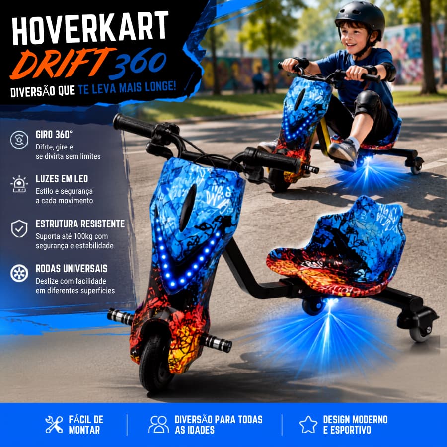 Triciclo Elétrico Infantil 3 Velocidades Bluetooth Luz LED Até 100kg