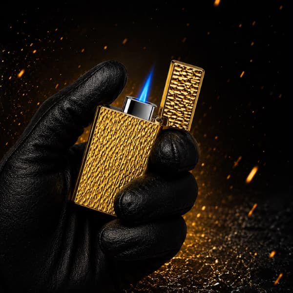 ISQUEIRO DE LUXO MAÇARICO PREMIUM | ALTO RELEVO | CHAMA AZUL POTENTE | RECARREGÁVEL/DESCARREGADO