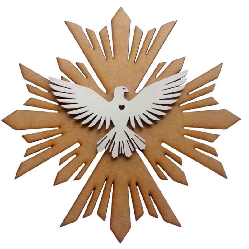Quadro Decorativo Mandala Espirito Santo MDF Vazado - Fácil Instalação, Limpeza Simples, Design Elegante MDF CRU