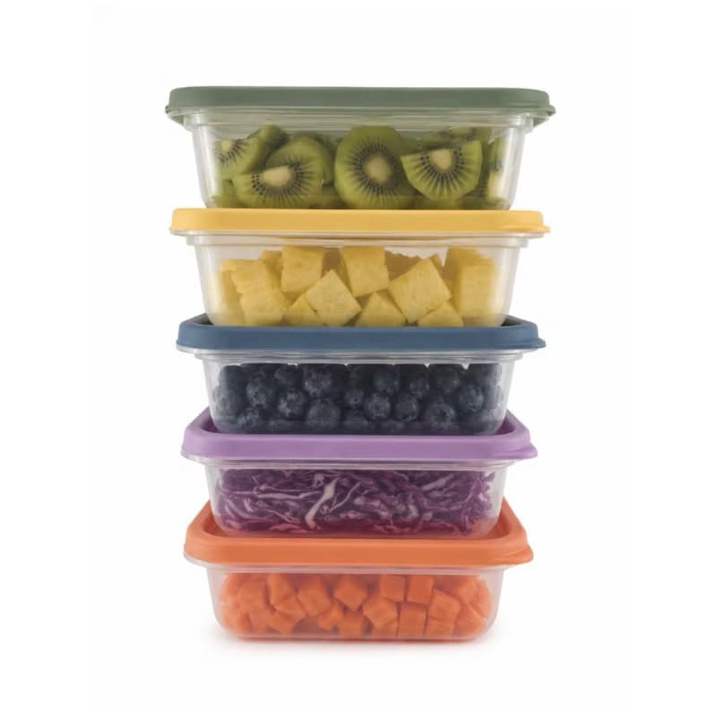 Kit Com 5 Potes 600ml Cada Para Frezzer Microondas Lava Louça Para Alimentos