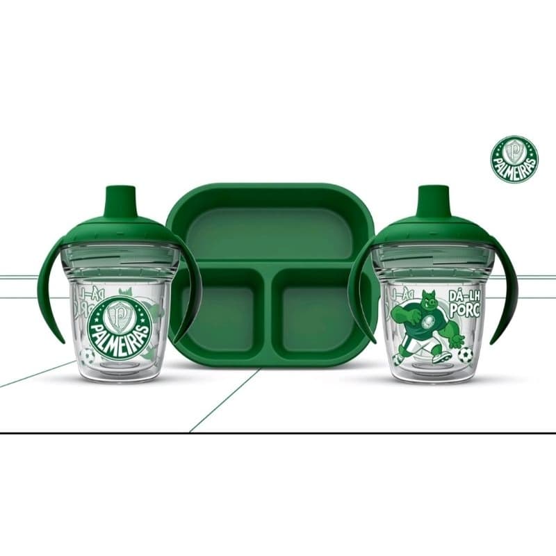 prato + copo kit infantil ABCD palmeiras