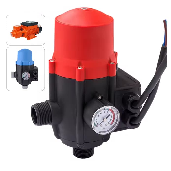 Controlador de Pressão Automático Para Bomba Bivolt 110v/220v Com Manômetro Vertical - Oferta