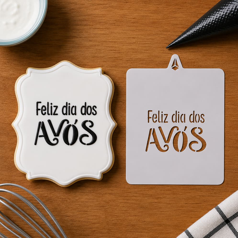 Estêncil para Biscoito e Pasta Americana Dia dos Avós 6
