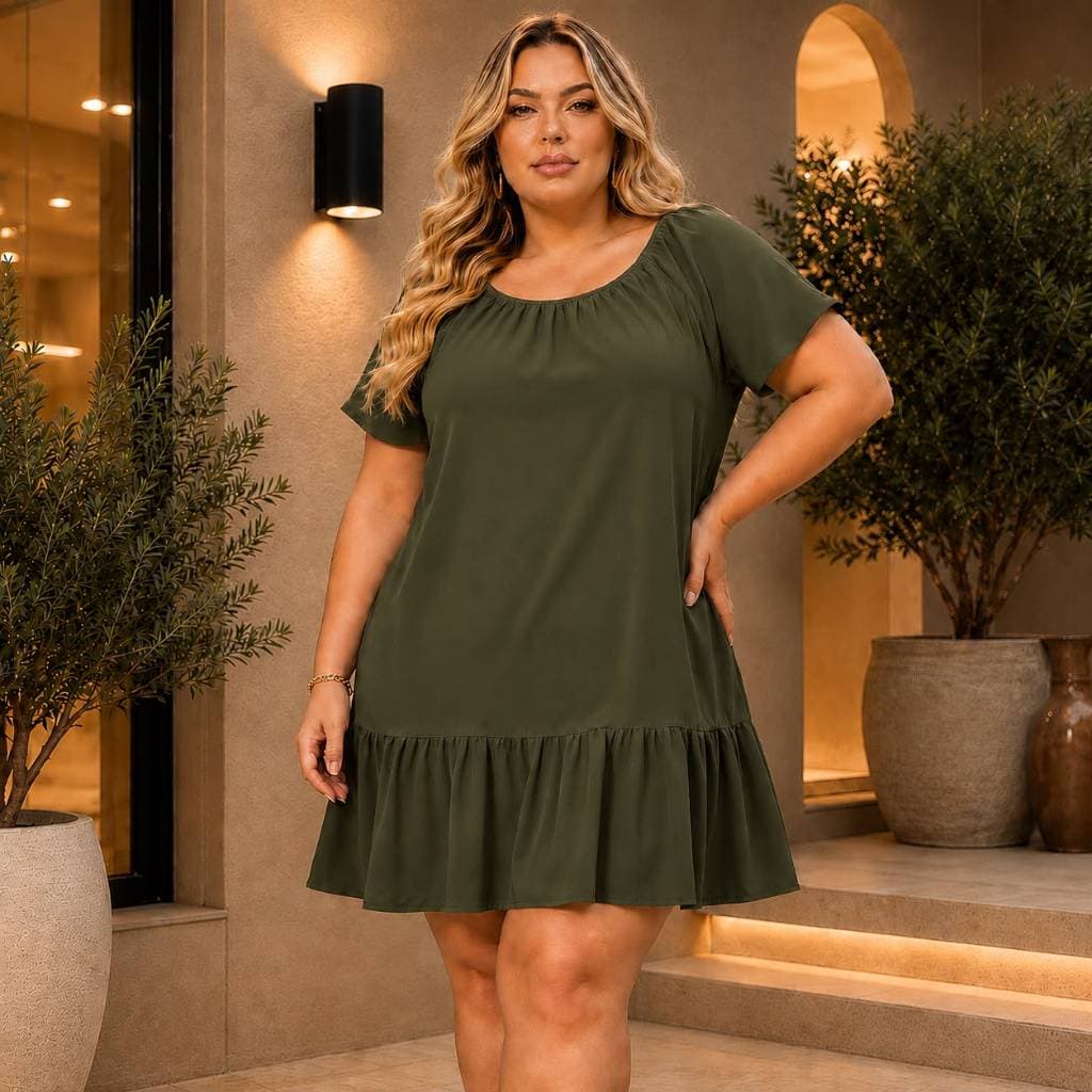 Vestido ciganinha plus size para gestantes leve e fresquinho com mangas