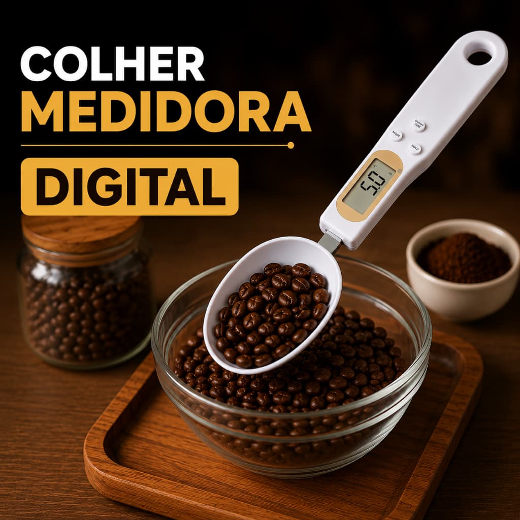 Colher Medidora Digital Top Rio Balança Eletrônica Precisão até 500g Cozinha Café Temperos SORTIDA