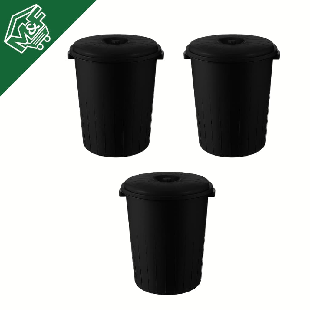 Kit 03 Cesto Organizador/Lixeira com Tampa 95 Litros
