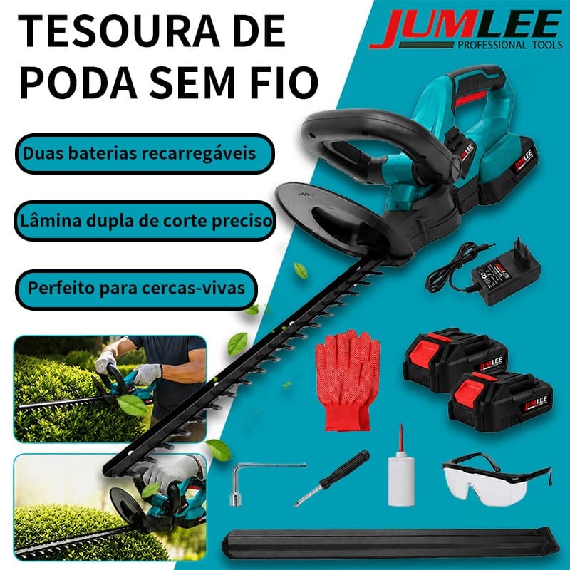 Cortador de grama a bateria 36 V, aparador de sebes, cortador de grama, equipado com 2 baterias